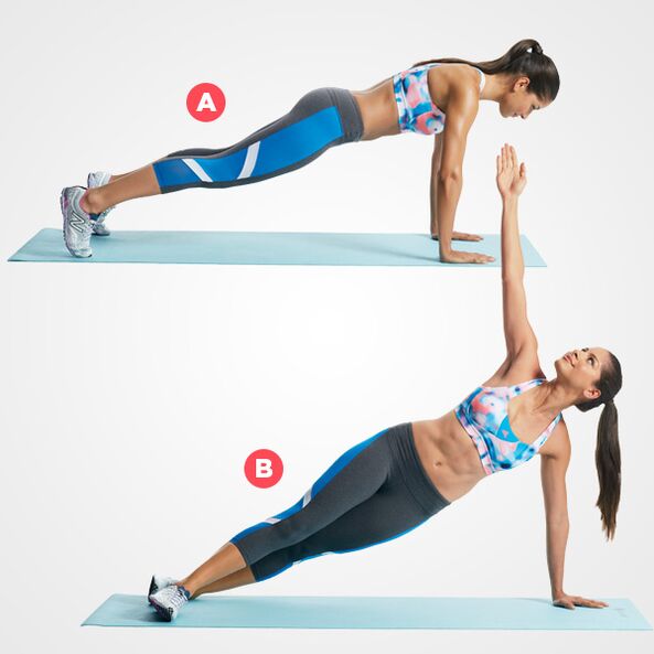 Plank with one turn